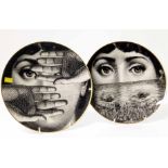 Two Rosenthal Fornasetti plates (scratched through mark). Condition report: see terms and