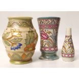 Three Charlotte Rhead design vases. Condition report: see terms and conditions