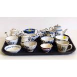 Fourteen pieces of early 19th century pearl ware including tea bowls, jugs and miniature tea pots.