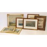 Quantity of assorted framed artworks to include watercolours of the Isle of Man by F.W. Ridley,