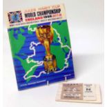 1966 World Cup souvenir programme and ground admittance ticket for Sheffield Wednesday ground