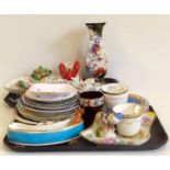 Two trays of mixed 19th century and later pottery and porcelain. Condition report: see terms and