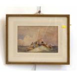 J. Edge - 19th century - Boats at Sea - watercolour Condition report: see terms and conditions