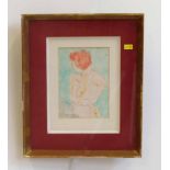 Style of Jacques Villon, Female nude, bears signature, watercolour and ink. Condition report: see
