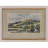 Dorothy Haggar, "View from Dent Churchyard", watercolour. Condition report: see terms and