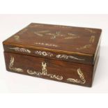 Victorian rosewood inlaid jewellery box Condition report: see terms and conditions