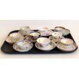 Eight early 19th century tea bowls and saucers and a cup and saucer. Condition report: see terms and