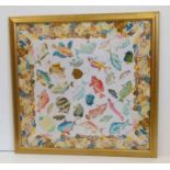 Framed Gucci tropical fish and shells scarf Condition report: see terms and conditions