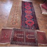 Two Persian runners and three rugs. Condition report: see terms and conditions