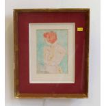 Style of Jacques Villon, Femal nude, bears signature, watercolour and ink. Condition report: see