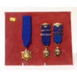 Silver gilt medal for service and two other medals. Condition report: see terms and conditions