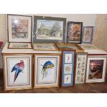 Large quantity of assorted twentieth century artworks to include oils, watercolours and prints