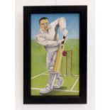 David Brooke, 20th century, Batsman at the Crease, oil. Condition report: see terms and conditions