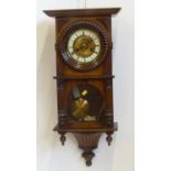 Vienna regulator wall clock. Condition report: see terms and conditions