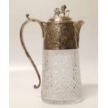 JWD wine ewer with plate top and lid. Condition report: see terms and conditions