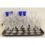 Qty cut glass champagne flutes etc Condition report: see terms and conditions