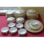 Crown Staffordshire part dinner service. Condition report: see terms and conditions