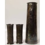 Pair of Keswick spill vases and an Arts & Crafts EPNS vase Condition report: see terms and