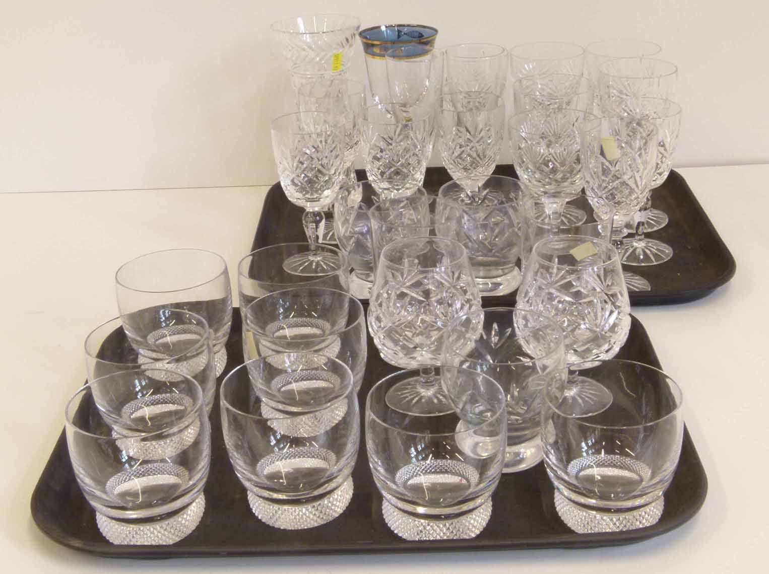 8 cut glass tumblers and various wine glasses etc Condition report: see terms and conditions