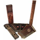 Collection of Chordophone instruments, to include a Ukelin, 13 string dulcimer, cased hammered