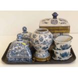 Two chinoiserie style containers etc. Condition report: see terms and conditions