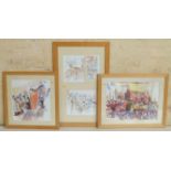 A. Roach, three watercolours, Peter Wilson's auction room. Condition report: see terms and