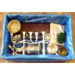 2 plated candlabras, plated servers and carving set etc Condition report: see terms and conditions