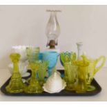 Collection of Victorian pressed coloured glass ware. Condition report: see terms and conditions