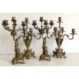 Three reproduction five brass brass chandeliers and one other. Condition report: see terms and