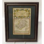 18th century hand coloured map Montgomryshire Condition report: see terms and conditions