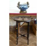 Renaissance style two handle tray on stand and chinoiserie style jardinière. Condition report: see