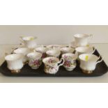 12 pcs Royal Albert 'Humming Bird' teaware and 18pcs Val D'or Ditto Condition report: see terms