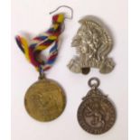 28th London Artists Rifles cap badge, Silver London Scottish Athletic club badge marked Lornie
