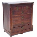 Mid 19th century mahogany apprentice chest, with lift up lid and one drawer. Condition report: see