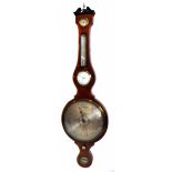 An early 19th century mahogany cased wheel barometer, signed J Hicks, 7 Redcross Square, London,