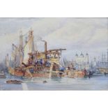 William Clarkson Stanfield R.A. (1793-1867), Ballast dredger off the Tower, signed, watercolour,