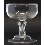 Sweet meat glass, with plain bowl, Silesian stem, and raised ogee bowl, late 18th /19th century 17cm