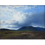 George Blackie Sticks (1843-1938), "Cloud over a Moor", signed and dated 1887, oil on board, 17 x