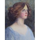 M.F. Musgrave, 19th/20th century, Portrait of a lady, signed and dated 1906, watercolour, 45 x 35.