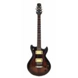 Westbury deluxe electric guitar double cutaway sculpted body finished in brown sunburst, bound 22