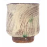 William 'Bill' Marshall (1923-2007) yunomi, with brushed cream glaze decoration with feint green