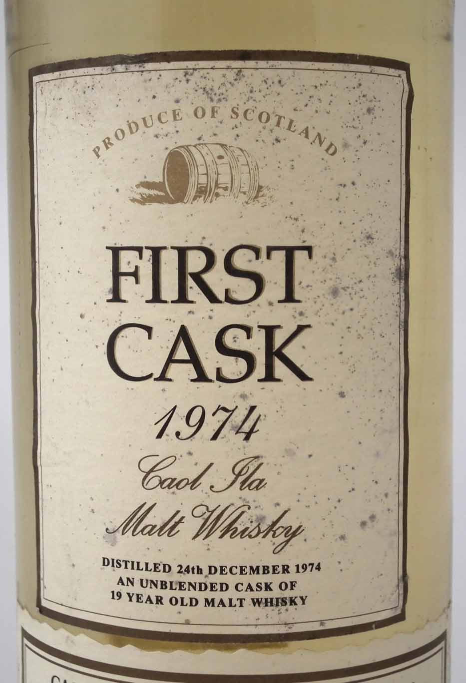 First cask 1974 Caol Ila Malt Whisky, cask no. 12497, bottle no. 165, 70cl (1 bottle) Condition - Image 2 of 4