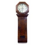 Wall clock with re-painted dial, R. Hood, Blandford, double fusee movement, mahogany case, height