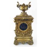 French mantel clock, 8-day movement striking on single bell, back plate signed Silvani, Paris,