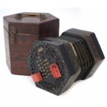 George Case 48 key Concertina, with Boosey & Ching, Holles Street London address within a