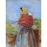 Erskine Nicol R.S.A., A.R.A. (1825-1904), Study of a gypsy, unsigned, watercolour, 34 x 26cm.; 13.25