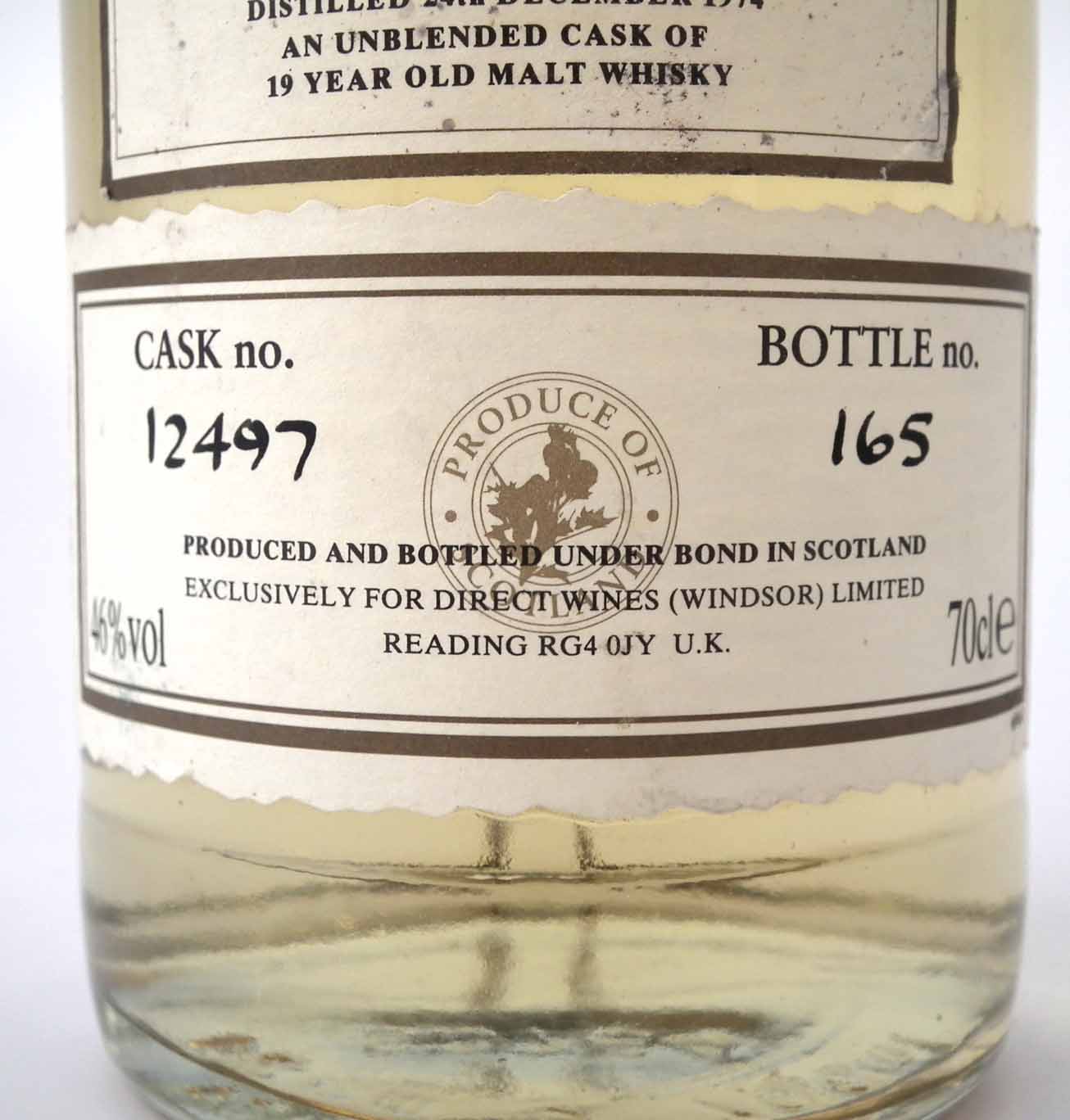 First cask 1974 Caol Ila Malt Whisky, cask no. 12497, bottle no. 165, 70cl (1 bottle) Condition - Image 3 of 4