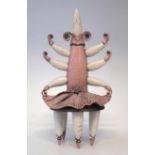 Jola Spytkowska, 'Pink Banana Fairy' raku figure 37cm high Artists` Resale Right (droit de suite)