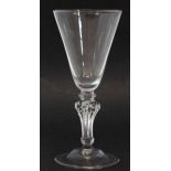 Wine goblet, with flaring bowl, supported on triple knop, Silesian stem, and folded ogee foot,