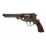 Rare Starr Navy six shot double action percussion revolver, chambered in .36, the frame stamped '